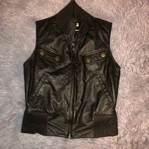 Black Bomber Style Vest Size small